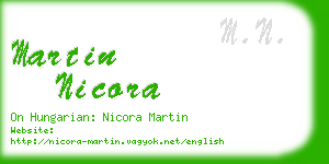 martin nicora business card